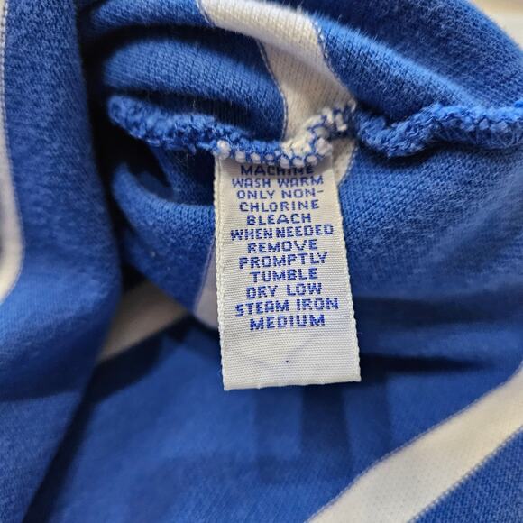 Vintage 90s Ralph Lauren Men's Striped Polo Pink Collar Button Down Blue Shirt - Picture 7 of 9